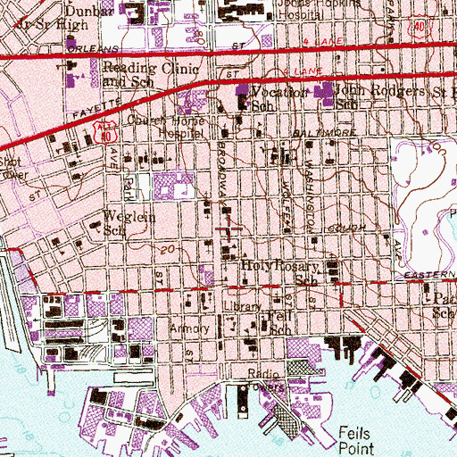 Topographic Map of Patterson Station Baltimore Post Office, MD