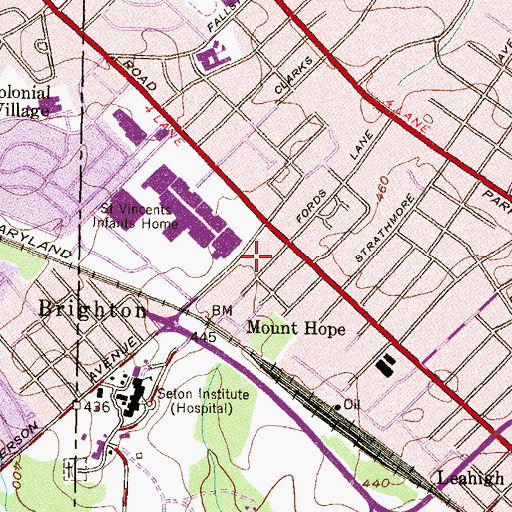 Topographic Map of Patterson Village Shopping Center, MD