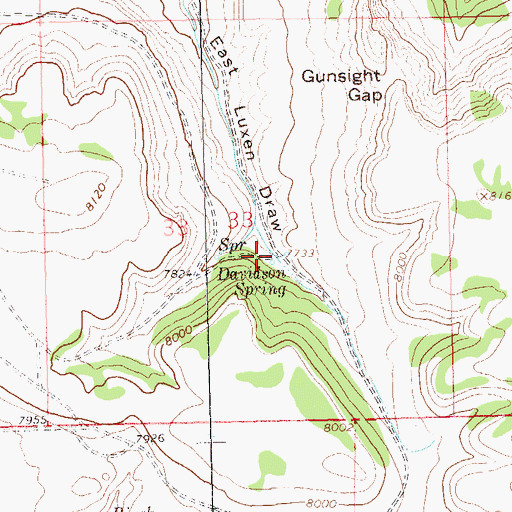 Topographic Map of Davidson Spring, CO