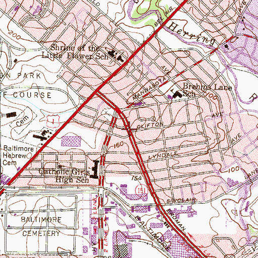 Topographic Map of Saint Andrews Orthodox Presbyterian Church, MD