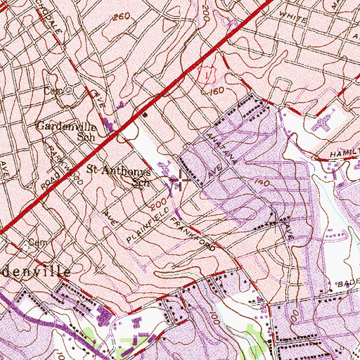 Topographic Map of Saint Anthony of Padua Roman Catholic Church, MD