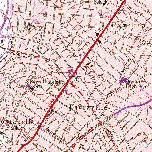 Topographic Map of Saint Johns of Hamilton United Methodist Church, MD