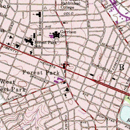 Topographic Map of Saint Marks Methodist Episcopal Church, MD