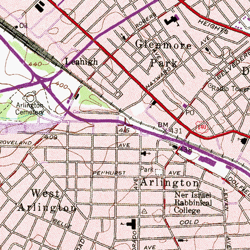 Topographic Map of Searchlight Training Center for Retarded Children, MD