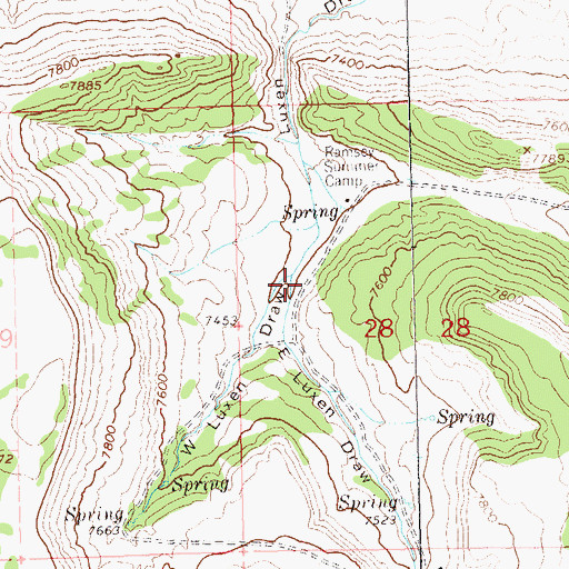 Topographic Map of West Luxen Draw, CO