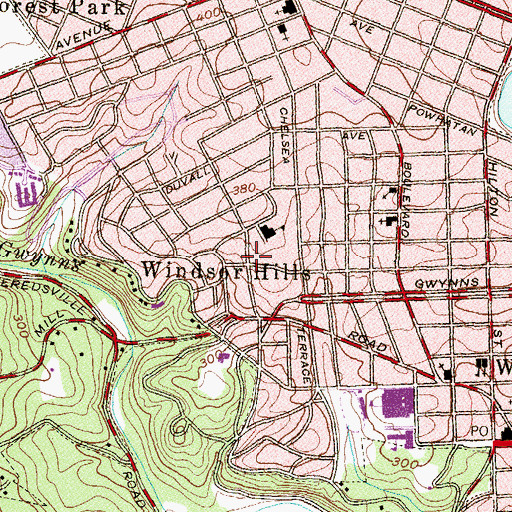 Topographic Map of Shiloh African Methodist Episcopal Church, MD