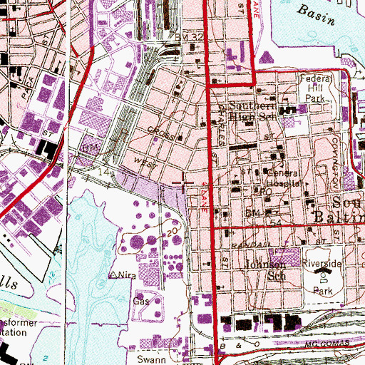 Topographic Map of South Post Office, MD