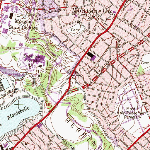 Topographic Map of Trinity Assembly of God Church, MD