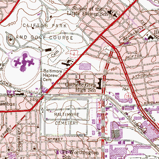 Topographic Map of Trinity Evangelical United Brethren Church, MD