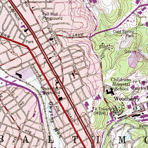 Topographic Map of United Bible Way Church, MD