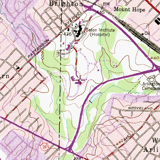 Topographic Map of Villa Saint Michael, MD