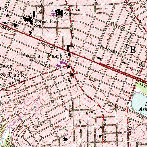 Topographic Map of Wayland Baptist Church, MD