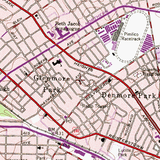 Topographic Map of Wilton Heights Methodist Protestant Church, MD