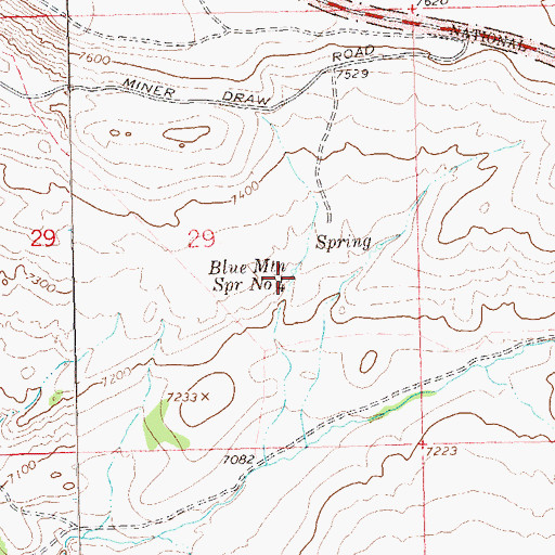 Topographic Map of Blue Mountain Spring Number 4, CO