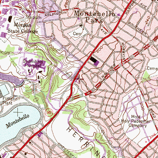 Topographic Map of Zion Church of Christ, MD