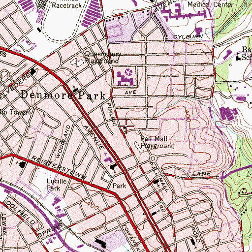 Topographic Map of Adath Yeshuron Synagogue, MD