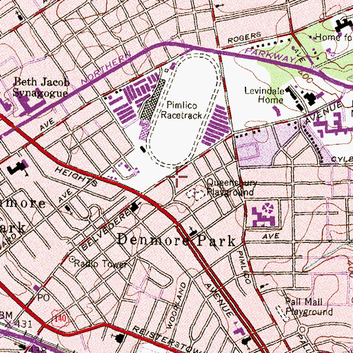 Topographic Map of Arlington Baptist Church, MD