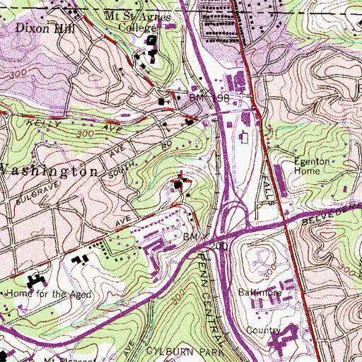 Topographic Map of Happy Hills Convalescent Home, MD