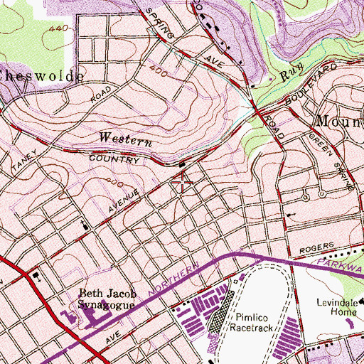 Topographic Map of Irvin Luckman Memorial Park, MD