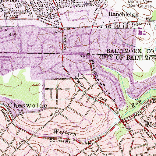 Topographic Map of Pickwick Jewish Center, MD
