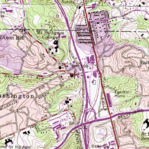 Topographic Map of Saint John's Church, MD