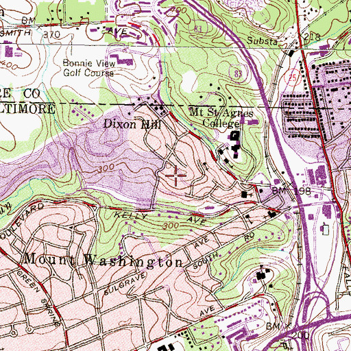 Topographic Map of School of the Chimes, MD
