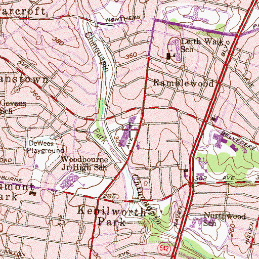 Topographic Map of Alameda Shopping Center, MD