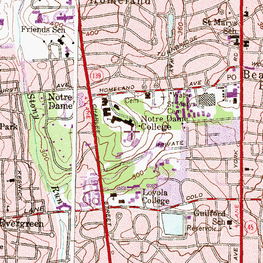 Topographic Map of Doyle Hall, MD