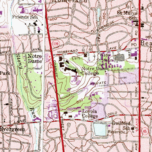 Topographic Map of Doyle Hall, MD