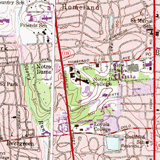 Topographic Map of Gibbons Hall, MD
