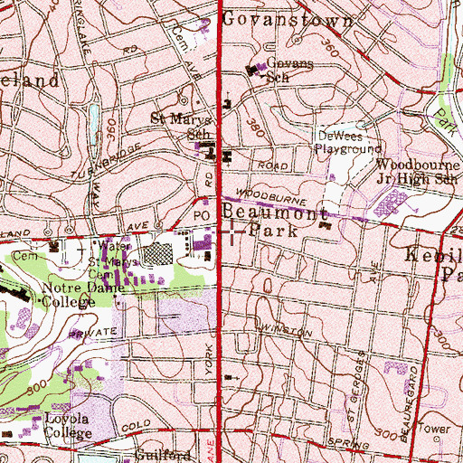 Topographic Map of Gorams Multi-Purpose Center, MD