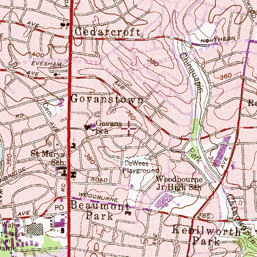 Topographic Map of Hillside Chapel, MD