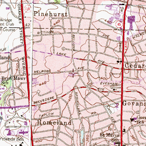 Topographic Map of Long Green Nursing Home, MD
