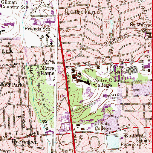 Topographic Map of Mary Meletia Hall, MD