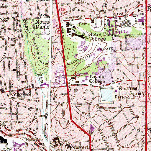 Topographic Map of Memorial Chapel of Our Lady, MD