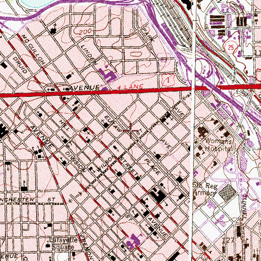 Topographic Map of Mount Royal, MD