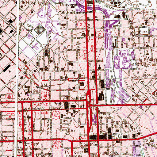 Topographic Map of Mount Vernon, MD