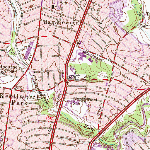 Topographic Map of Saint Matthews School, MD