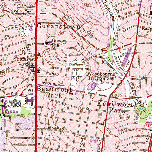 Topographic Map of Walter J DeWees Recreation Center, MD
