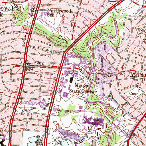 Topographic Map of Bannaeker Hall, MD