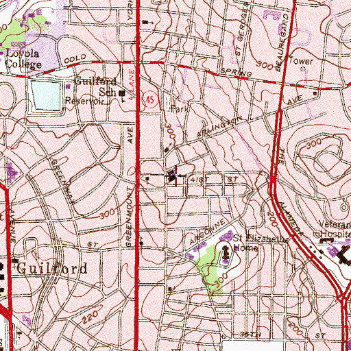 Topographic Map of Blessed Sacrament School, MD