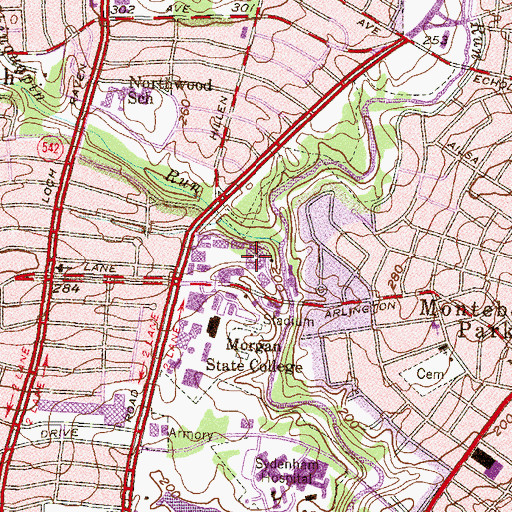 Topographic Map of Carnegie Hall, MD