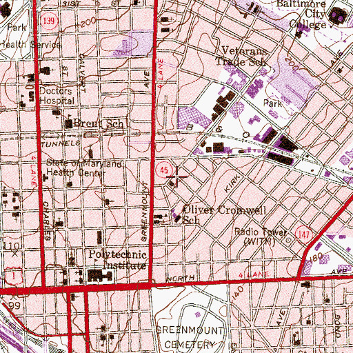 Topographic Map of Christ Church of the Deaf, MD