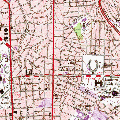 Topographic Map of Church of God, MD