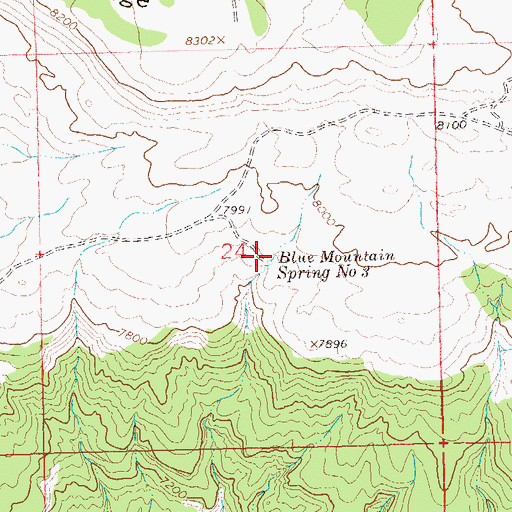 Topographic Map of Blue Mountain Spring Number 3, CO