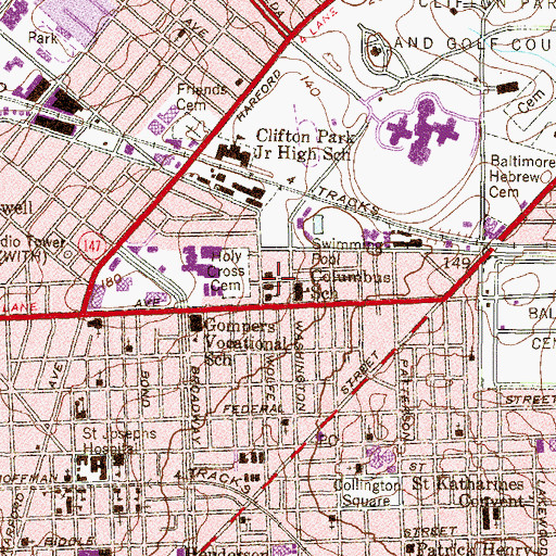 Topographic Map of Eastern United Methodist Church, MD