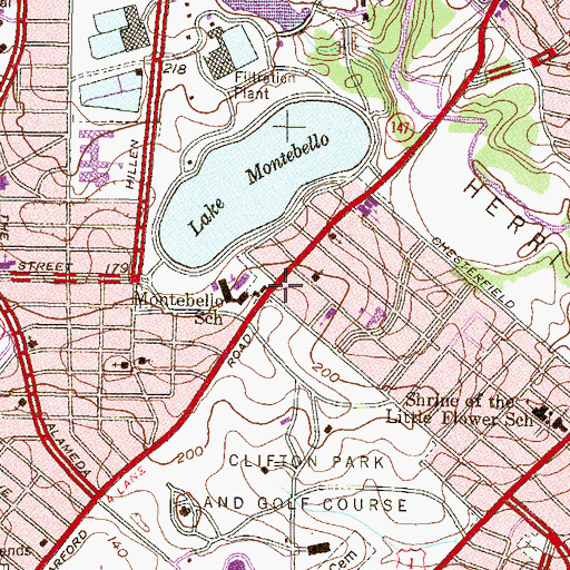 Topographic Map of Hillside School for Handicapped Children, MD