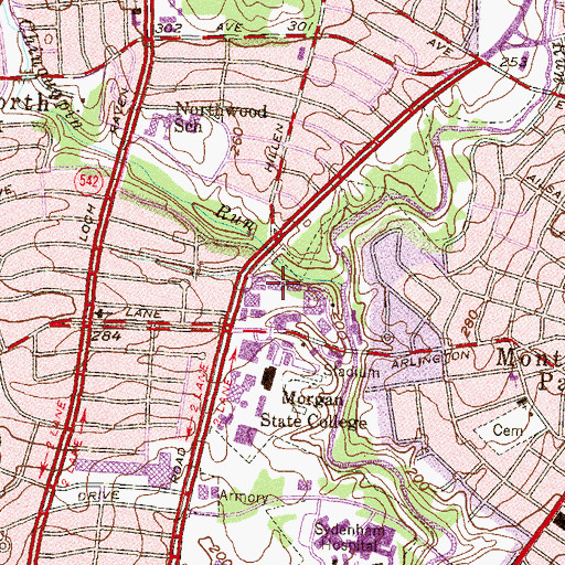 Topographic Map of Holmes Hall, MD