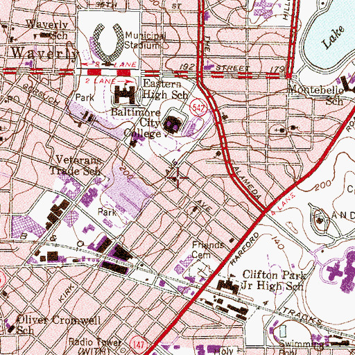 Topographic Map of Homestead United Methodist Church, MD