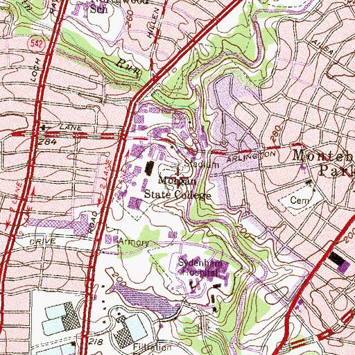 Topographic Map of Hughes Memorial Stadium, MD